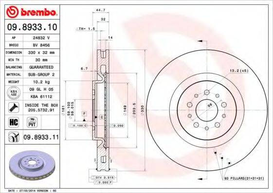 BREMBO 09.8933.11