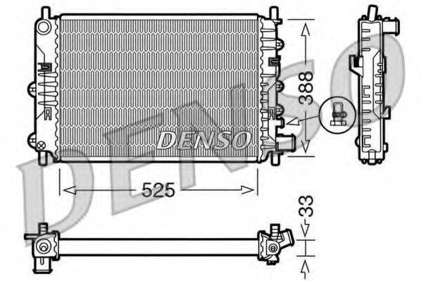 DENSO DRM10025 Радіатор, охолодження двигуна