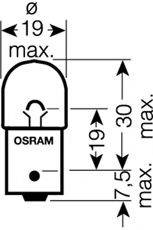 OSRAM 5009 Лампа розжарювання, ліхтар покажчика повороту; Лампа розжарювання, ліхтар покажчика повороту