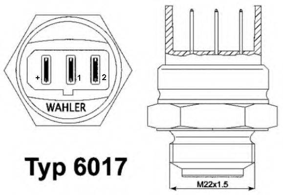 WAHLER 601785D Термівимикач, вентилятор радіатора; Термивимикач, вентилятор радіатора