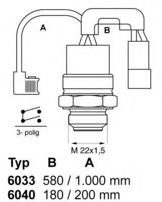 WAHLER 603388 Термивимикач, вентилятор радіатора
