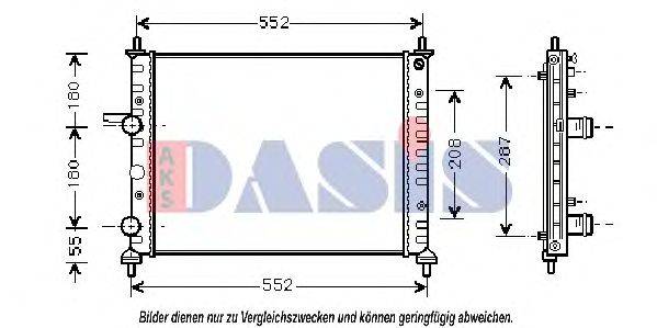 AKS DASIS 080023N Радіатор, охолодження двигуна