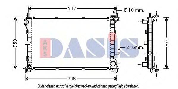 AKS DASIS 090087N Радіатор, охолодження двигуна