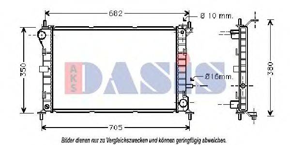 AKS DASIS 091470N Радіатор, охолодження двигуна