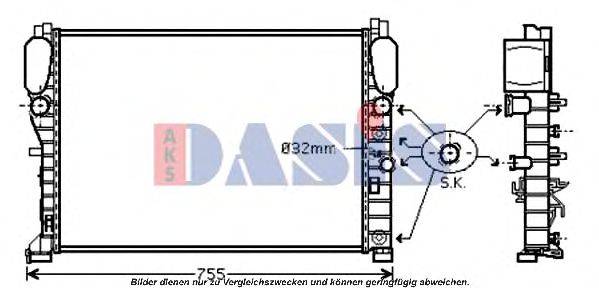 AKS DASIS 120068N Радіатор, охолодження двигуна