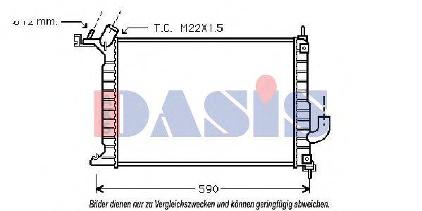 AKS DASIS 151550N Радіатор, охолодження двигуна