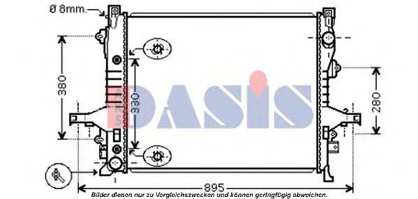 AKS DASIS 220018N Радіатор, охолодження двигуна