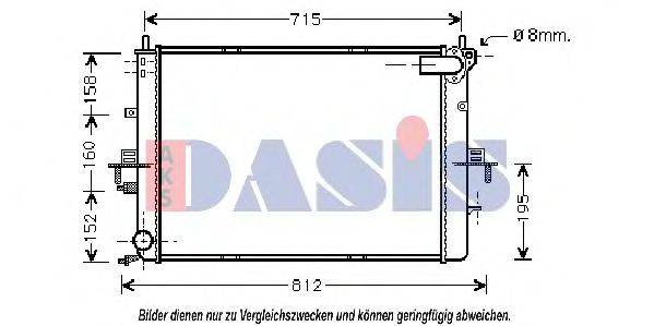 AKS DASIS GRD1055 Радіатор, охолодження двигуна