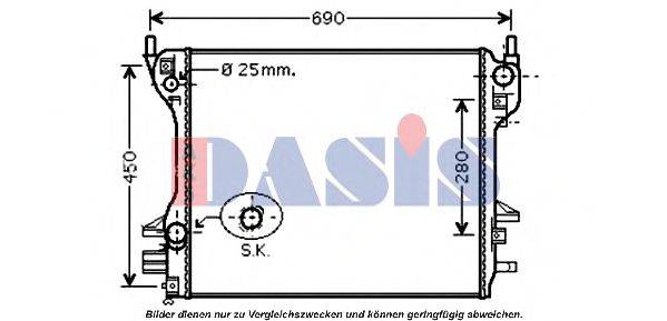 AKS DASIS 370050N Радіатор, охолодження двигуна