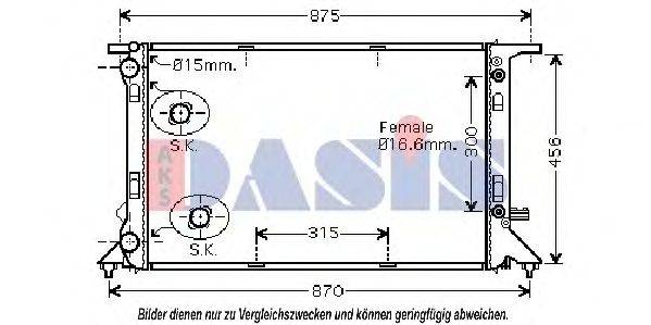 AKS DASIS 480057N Радіатор, охолодження двигуна