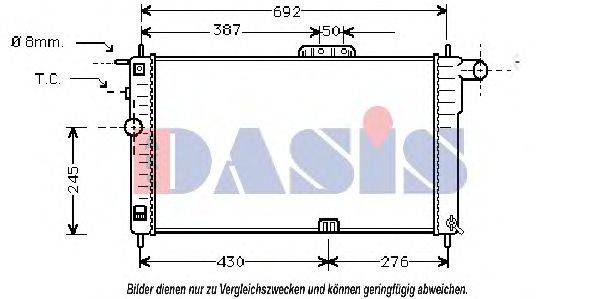 AKS DASIS 81002001 Радіатор, охолодження двигуна