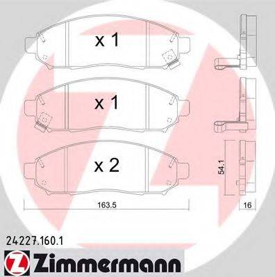 ZIMMERMANN 242271601 Комплект гальмівних колодок, дискове гальмо