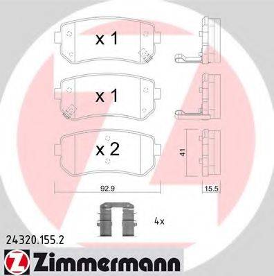ZIMMERMANN 243201552 Комплект гальмівних колодок, дискове гальмо