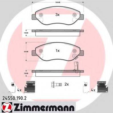 ZIMMERMANN 245501902 Комплект гальмівних колодок, дискове гальмо