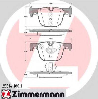 ZIMMERMANN 25026 Комплект гальмівних колодок, дискове гальмо