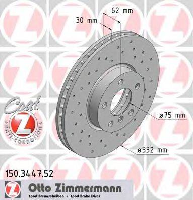 ZIMMERMANN 150344752 гальмівний диск