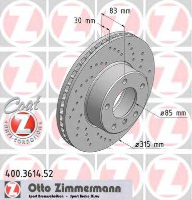 ZIMMERMANN 400361452 гальмівний диск