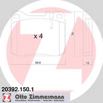 ZIMMERMANN 203921501 Комплект гальмівних колодок, дискове гальмо