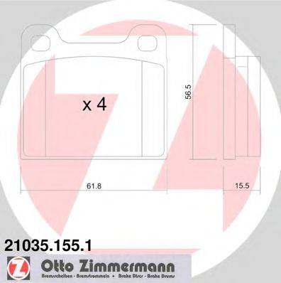 ZIMMERMANN 210351551 Комплект гальмівних колодок, дискове гальмо