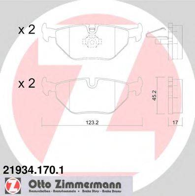 ZIMMERMANN 219341701 Комплект гальмівних колодок, дискове гальмо