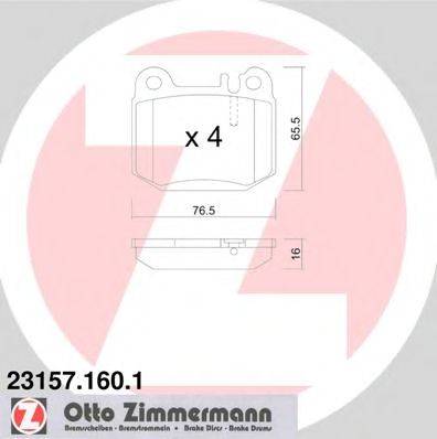 ZIMMERMANN 231571601 Комплект гальмівних колодок, дискове гальмо