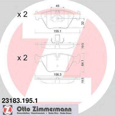 ZIMMERMANN 23183 Комплект гальмівних колодок, дискове гальмо