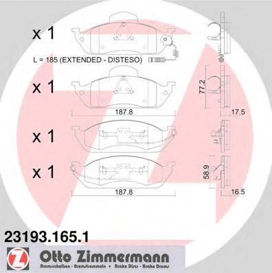ZIMMERMANN 23193 Комплект гальмівних колодок, дискове гальмо