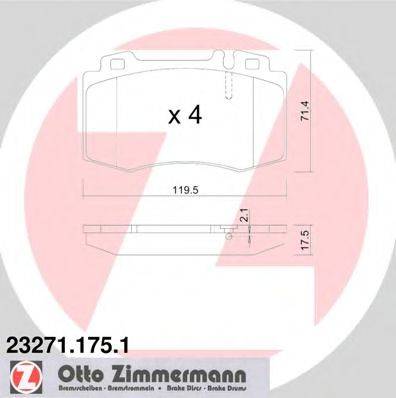 ZIMMERMANN 23271 Комплект гальмівних колодок, дискове гальмо