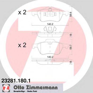 ZIMMERMANN 23281 Комплект гальмівних колодок, дискове гальмо