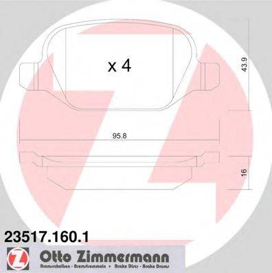 ZIMMERMANN 23517 Комплект гальмівних колодок, дискове гальмо