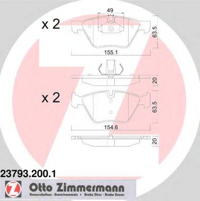 ZIMMERMANN 23793 Комплект гальмівних колодок, дискове гальмо