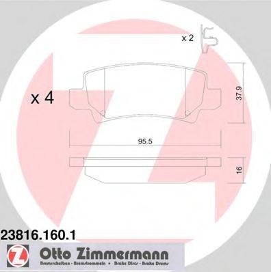 ZIMMERMANN 23816 Комплект гальмівних колодок, дискове гальмо