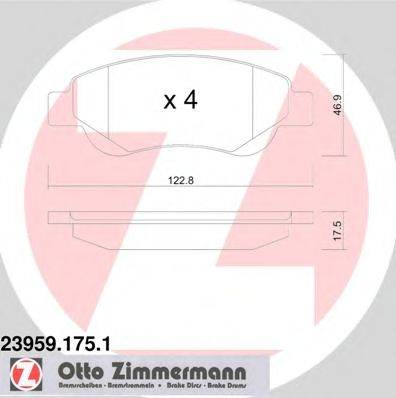 ZIMMERMANN 239591751 Комплект гальмівних колодок, дискове гальмо