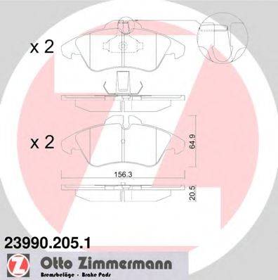 ZIMMERMANN 23991 Комплект гальмівних колодок, дискове гальмо