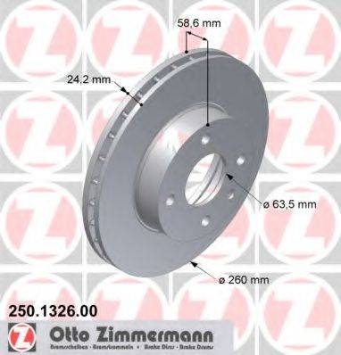 ZIMMERMANN 250132600 гальмівний диск