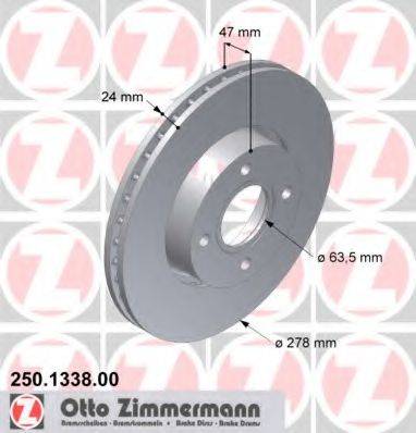 ZIMMERMANN 250133800 гальмівний диск