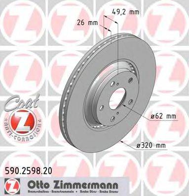 ZIMMERMANN 590259820 гальмівний диск