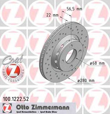 ZIMMERMANN 100122252 гальмівний диск