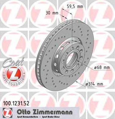 ZIMMERMANN 100123152 гальмівний диск