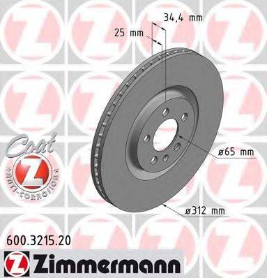 ZIMMERMANN 600321520 гальмівний диск