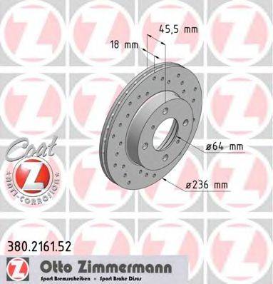 ZIMMERMANN 380216152 гальмівний диск