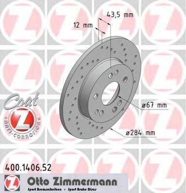 ZIMMERMANN 400140652 гальмівний диск