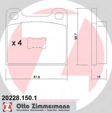 ZIMMERMANN 20228 Комплект гальмівних колодок, дискове гальмо