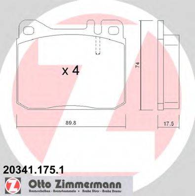 ZIMMERMANN 203411751 Комплект гальмівних колодок, дискове гальмо