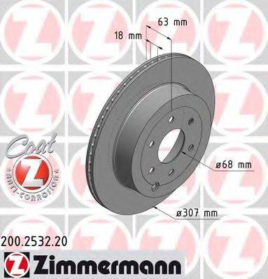 ZIMMERMANN 200253220 гальмівний диск