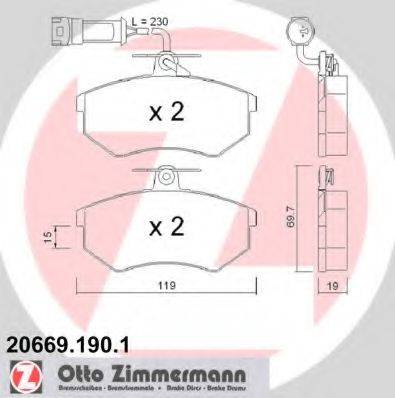 ZIMMERMANN 206691901 Комплект гальмівних колодок, дискове гальмо
