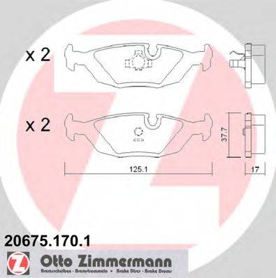 ZIMMERMANN 20756 Комплект гальмівних колодок, дискове гальмо