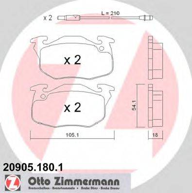 ZIMMERMANN 20986 Комплект гальмівних колодок, дискове гальмо