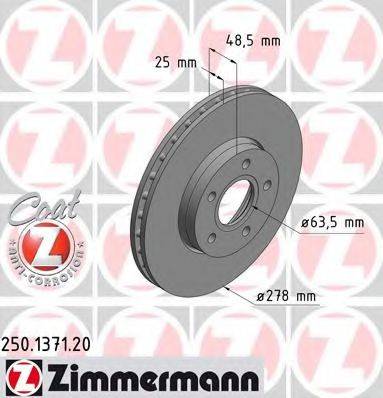 ZIMMERMANN 250137120 гальмівний диск
