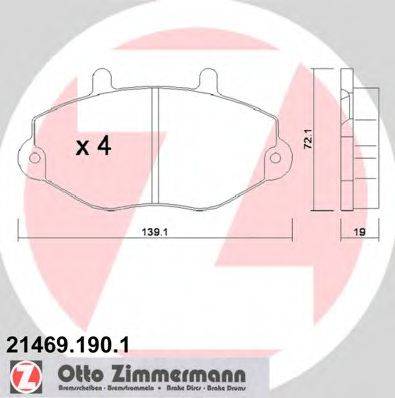ZIMMERMANN 214691901 Комплект гальмівних колодок, дискове гальмо